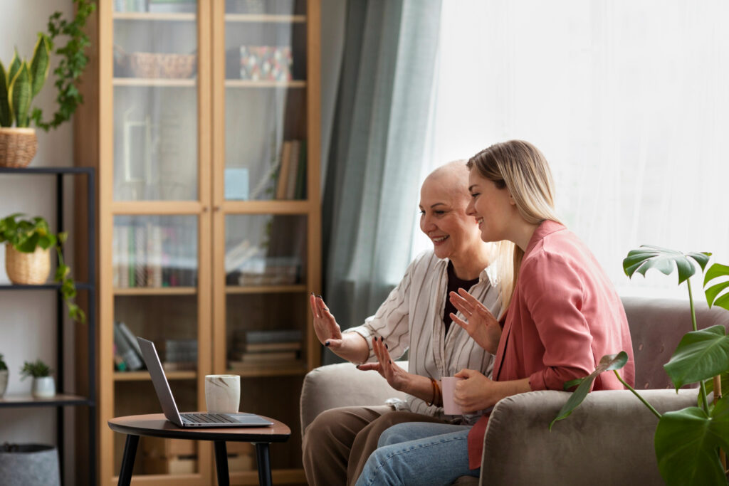 Mother and Daughter on a laptop